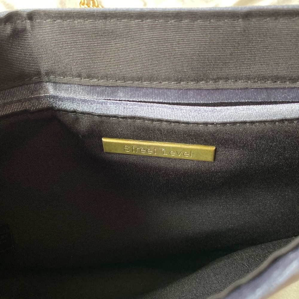 Street Level Blue and Gold Clutch Velvet Wristlet - Picture 4 of 9
